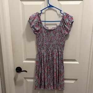 The Children's Place Floral Smocked Dress - Blue and Pink